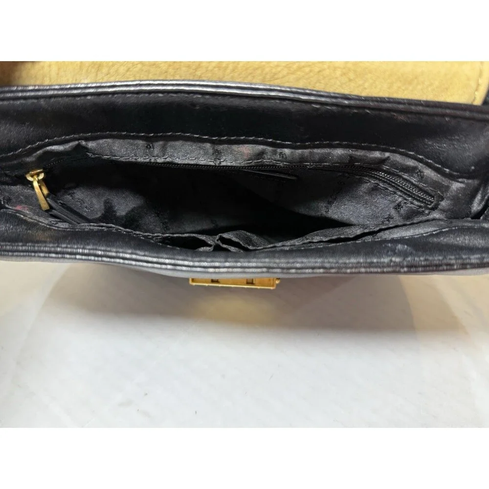 Marc By Marc‎ Jacobs Black White Leather, Camel Suede, Gold Buckle Handbag Purse